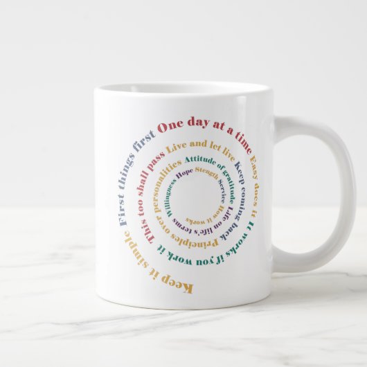 15 Jahre Sobriety Slogan Spiral Riesenkaffee Jumbo-Tasse (Rechts)