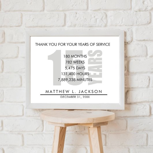 15 Jahre Überweisung für das Ruhestand oder die We Poster