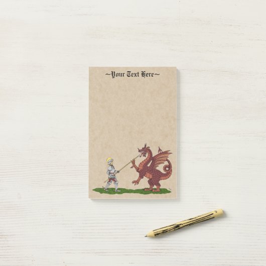 15. Jahrhundert Saint George Post-it Klebezettel (Auf Schreibtisch)