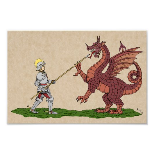 15. Jahrhundert Saint George und der Drache Fotodruck (Vorne)