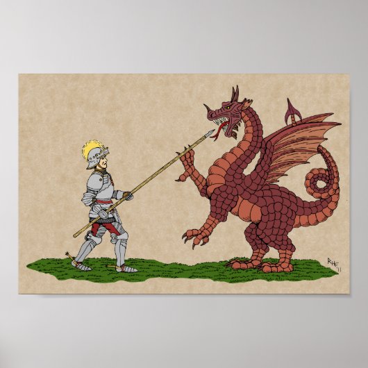 15. Jahrhundert Saint George und der Drache Poster (Vorne)