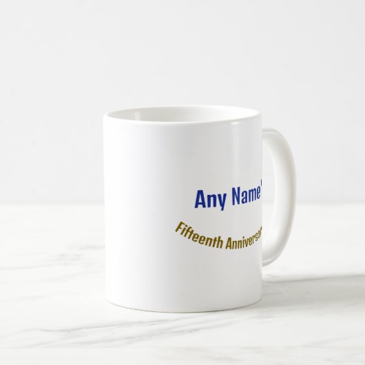 15-jährige INDIVIDUELLE NAME-OM-Coin Sie sind Gewi Kaffeetasse (VorderseiteRechts)