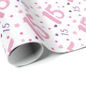 15-jähriger Teen Geburtstag Fünfzehn Geschenkpapier (Rolleneckpunkt)