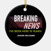 15-jähriges Arbeitsjubiläum 15. Angestelltenlaufze Keramik Ornament (Vorne)