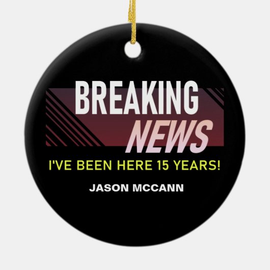 15-jähriges Arbeitsjubiläum 15. Angestelltenlaufze Keramik Ornament (Hinten)