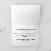 15-jähriges Bestehen der Beschäftigten Karte (Innenseite)