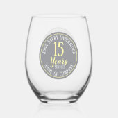 15-jähriges Erinnerungsunternehmen Weinglas Ohne Stiel (Vorderseite)