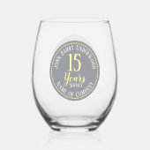 15-jähriges Erinnerungsunternehmen Weinglas Ohne Stiel (Rückseite)