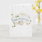 15-jähriges Jubiläum auf Birch Scroll mit Ivy Karte (Gelbe Blume)