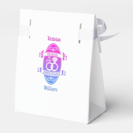 15. Jubiläum der traditionellen Kristallhochzeit Geschenkschachtel (Rückseite)