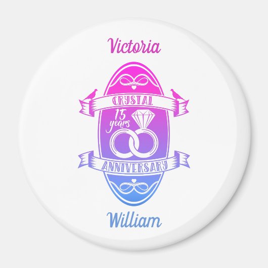 15. Jubiläum der traditionellen Kristallhochzeit Magnet (Vorne)