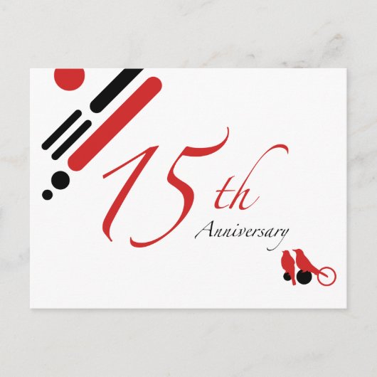 15. Jubiläum (Mod-Vögel) Postkarte (Vorderseite)