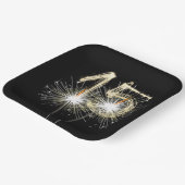 15. Jubiläum Party Sparklers auf Black Pappteller (Gewinkelt)