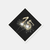 15. Jubiläum Party Sparklers auf Black Serviette (Ecke)