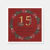 15. Jubiläum Personalisierter Weihnachtsmann Napki Serviette (Vorderseite)