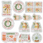 15 Kleinunternehmen/handgefertigte Weihnachtsverpa Aufkleber (Vorderseite)