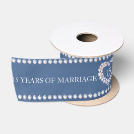 15. Kristall Hochzeitstag persönliches Herz Satinband