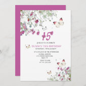 15. Lila Lilac Butterflies Geburtstag Einladung (Vorne/Hinten)