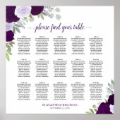 15 Lila Rose Chic Wedding Seating Chart Poster (Vorne)
