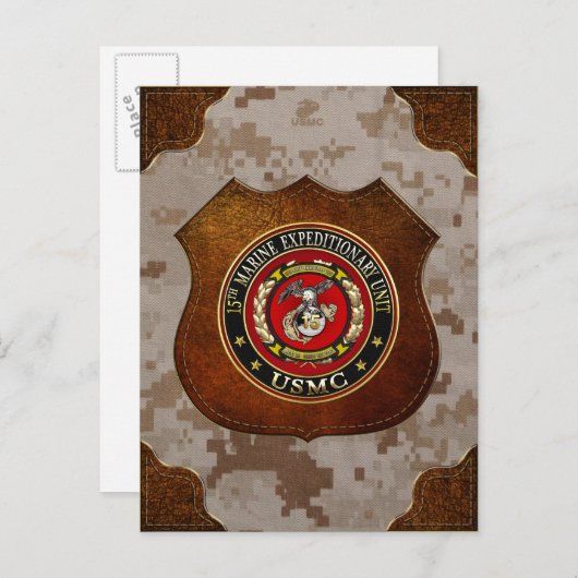15. Marine Expeditionary Unit (15. MEU) [3D] Postkarte (Vorne/Hinten)