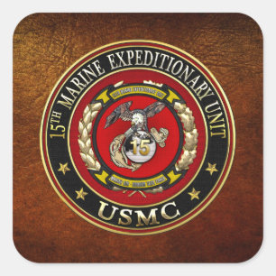 15. Marine Expeditionary Unit (15. MEU) [3D] Quadratischer Aufkleber