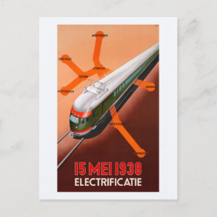 15 Mei 1938 Electrificatie Vintage Poster Postkarte
