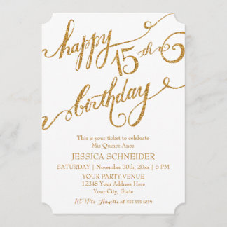 15. Mis Quince Anos, Quinceanera Birthday Ticket Einladung