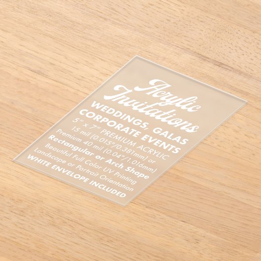 15 ml Mattierte akryllische Einladung (Ablage )