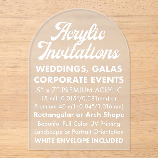 15 mm Mattierte Acryleinladung Acryleinladungen (Vorderseite)