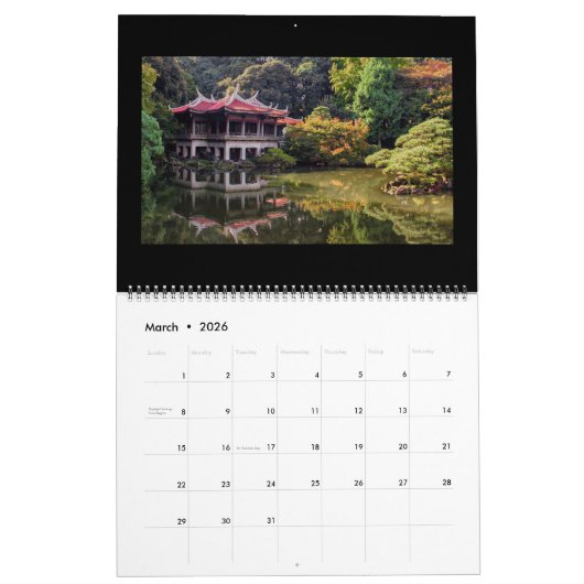 15-monatiger Japaner arbeitet 2019 Wandkalender im (Mär 2026)