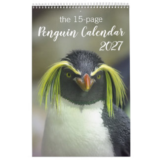 15-Monats-Pinguin-Kalender mit Beschreibungen 2027 Kalender