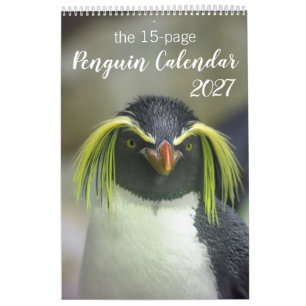 15-Monats-Pinguin-Kalender mit Beschreibungen 2027 Kalender