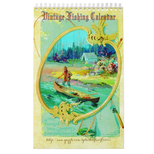 "15 Monats-Vintages Fischen " Kalender (Titelbild)
