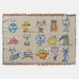 15 Monster-Cartoon-Wurfblanket Decke