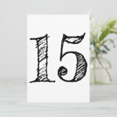 15 Nummer 15 Riesenmanuskript Einladung (Stehend Vorderseite)