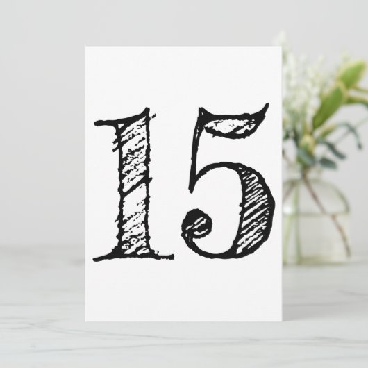 15 Nummer 15 Riesenmanuskript Einladung (Stehend Vorderseite)