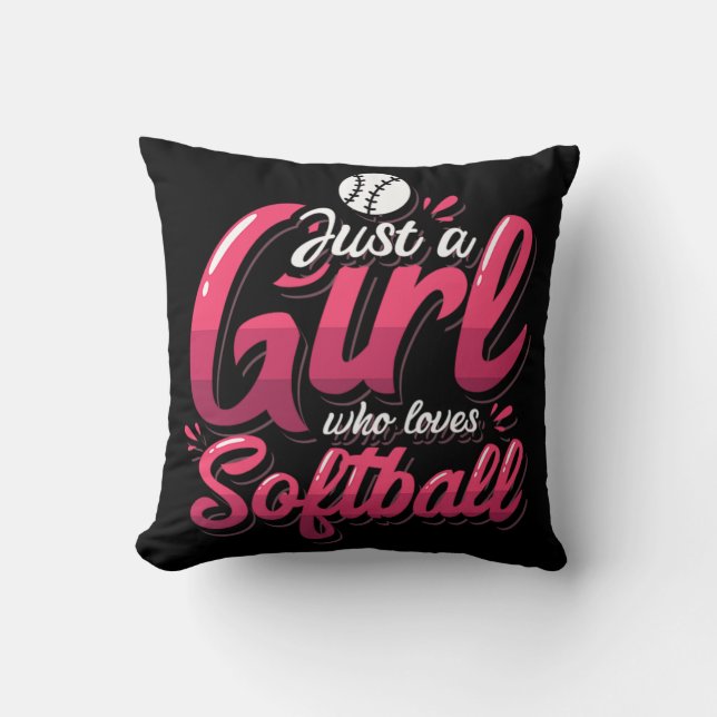 15.Nur ein Mädchen, das Softball Liebe Kissen (Vorderseite)