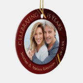 15. oder 40. Jubiläum Foto Ruby Red Gold Keramik Ornament (Rechts)