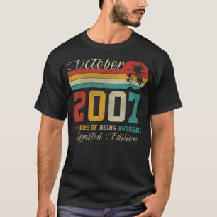 15. Oktober Vintag 2007 15. Geburtstag T-Shirt