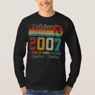 15. Oktober Vintag 2007 15. Geburtstag T-Shirt