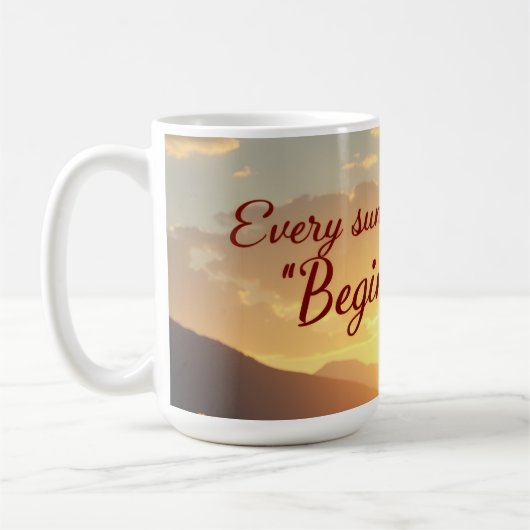15 ounce Begin Again Mug Kaffeetasse (Links)