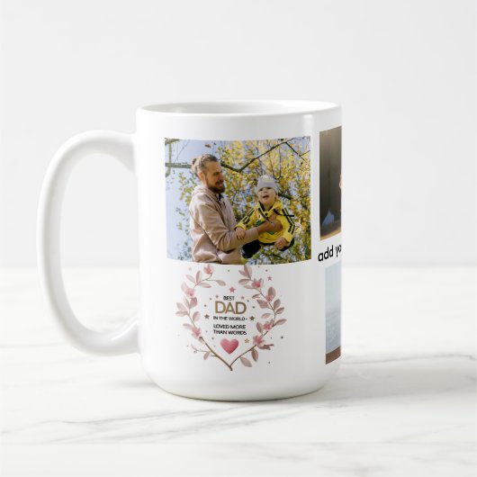 15 oz Custom Floral Heart Tasse (Links)