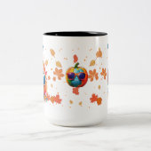 15 oz Fall Coffee Mug, Cool pumpkin with goggles Zweifarbige Tasse (Mittel)