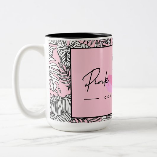 15 oz Flamingo Fan Tasse (Links)