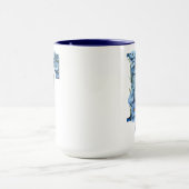 15 oz Floral Blue Mit Monogramm Coffee Tasse (Zentrum)