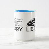 15 oz große Tasse Bibliotheks-Logo Blau (Mittel)