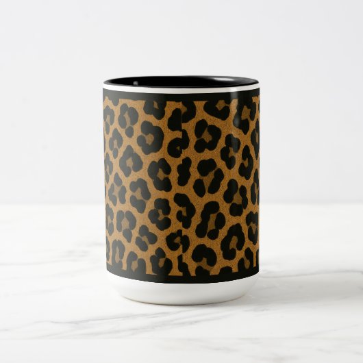 15 OZ. KAFFEE-TASSE - "LEOPARD PRINT" ZWEIFARBIGE TASSE (Mittel)
