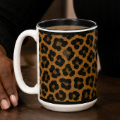 15 OZ. KAFFEE-TASSE - "LEOPARD PRINT" ZWEIFARBIGE TASSE