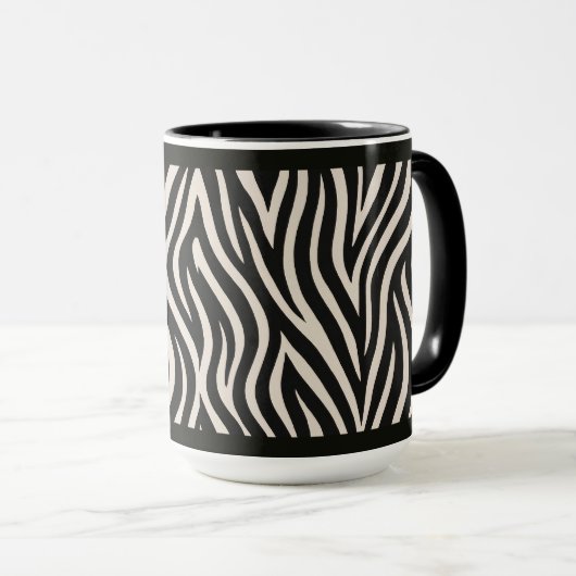 15 OZ. KAFFEE-TASSE - "ZEBRA-DRUCK" TASSE (VorderseiteRechts)