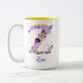 15 oz Lavender Lila Mit Monogramm Kaffee Tasse